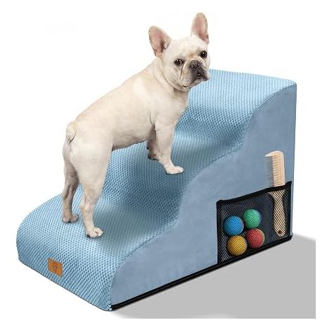 Steps High Density Foam Dog Stairs - Sky Blue