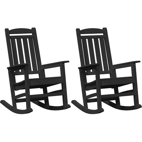 Maison Exclusive - Schaukelstuhl 2 pcs Schwarz 92 x 70 x 108 cm P