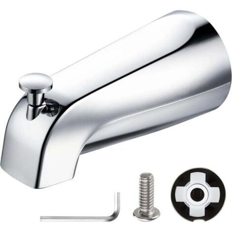 1 rubinetto per vasca da bagno a innesto rapido con deviatore, adatto a tubi dell'acqua in rame da 1/2" (5/8"), finitura cromo lucido, chiave esagonale da 5/32".