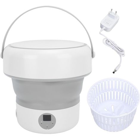 Laveuse Portative D'élimination des Taches Supérieure, Petite Machine à Laver Pliante avec Panier De Filtre à Eau pour sous-vêtements Chaussettes Vêtements De Bébé(白色) (1/5)