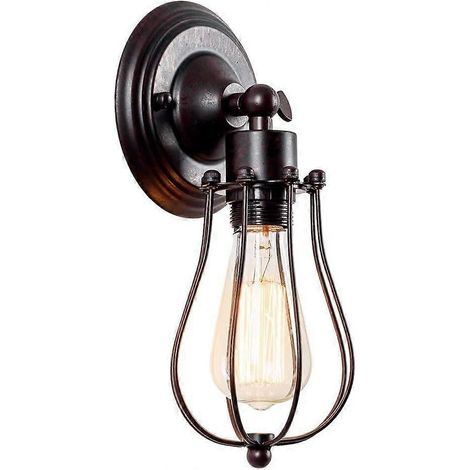 Applique Murale Industrielle clairage Vintage Applique Murale Rglable Fil Rustique Cage Métallique Applique Murale Style Edison Lampe Antique Porche Lu