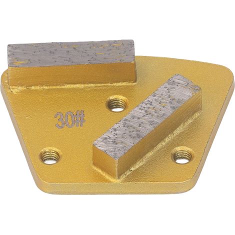 Lot de 3 meules trapézoïdales diamant 2 dents longues grain 30 acier allié haute dureté pour ponçage sol béton peinture (1/5)