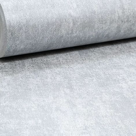Plain Silver Grey Wallpaper Concrete Industrial Effect Shimmer Metallic Smooth (1/4)