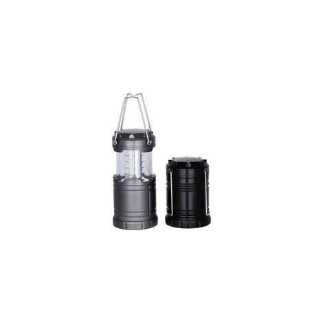Mini luce LED per tenda 3xCOB, lanterna telescopica portatile, luce da campeggio impermeabile, luce di emergenza alimentata da 3 batterie AA, 1 luce da lavoro (nera) - Crezuo