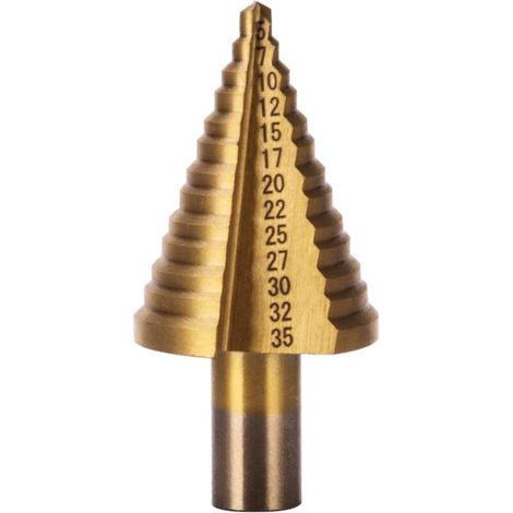 Punta a gradini HSS per metallo 5-35 mm Punta conica professionale in titanio Punta a gradini con custodia per legno, plastica e metallo