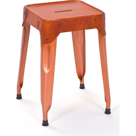 Relas Esszimmerstuhl Hocker, kupfer, braun.