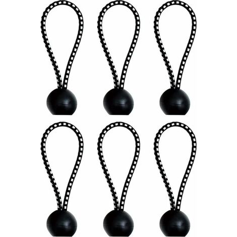 Tendeur à 6 boules élastiques pour bâche, crochet élastique portable et durable pour bannières, bâches, pavillons, tentes, idéal pour le camping et la navigation de plaisance (1/5)