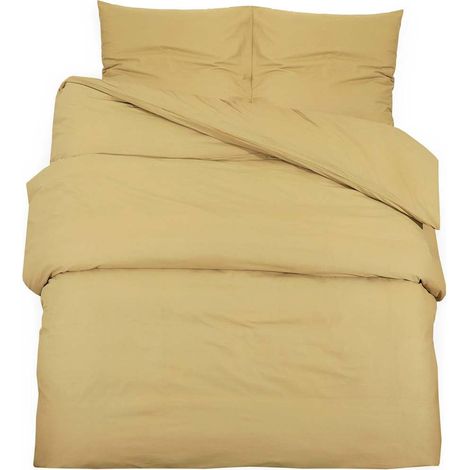 Maison Exclusive - Bettwäsche-Set Taupe 200x200 cm Leichte Mikrof (1/5)