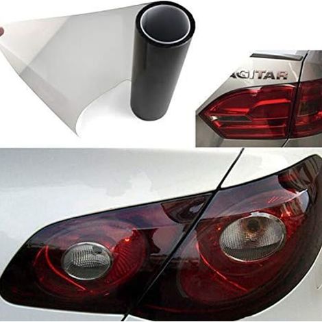 Waterproof Car Headlight Film Tint Film for Car Headlights 200x30cm Black Clear
