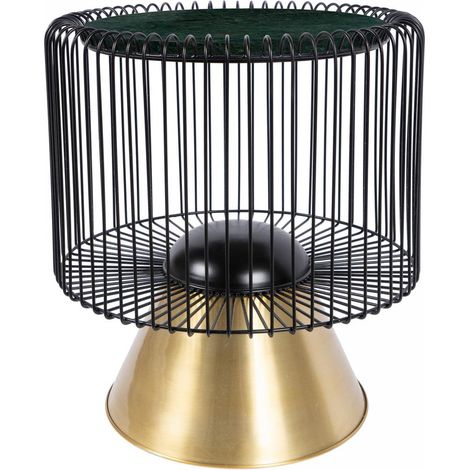 Table basse fait main en marbre EPE 51x51 vert et noir (1/4)