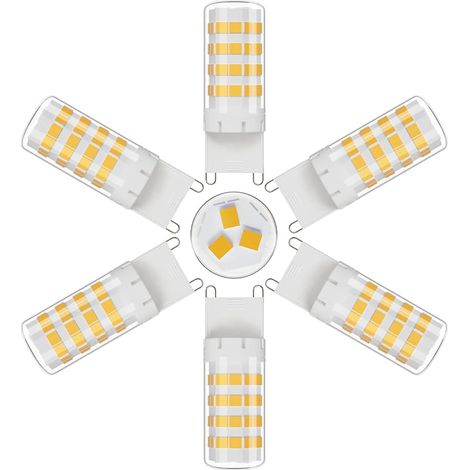 Ampoules Led G9, Blanc Naturel 4000K 600LM 5W équivalen 50W HalogèNe, Non-dimmable, AC 220-240V, Ampoule G9 pour Chambre Salon Cuisine, Lot de 6 (1/5)