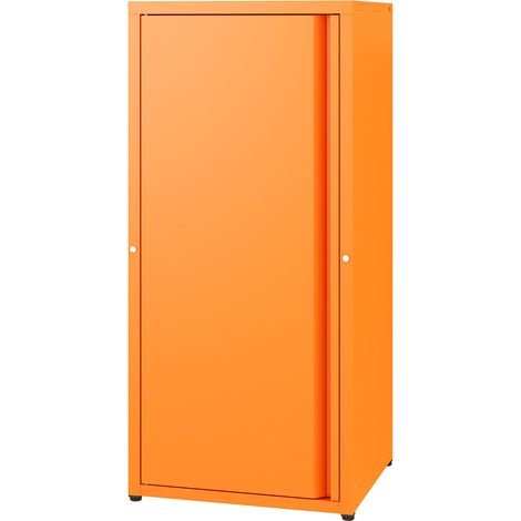 Armoire étagère meuble de rangement métallique acier 88 x 40 x 35 cm orange (1/5)