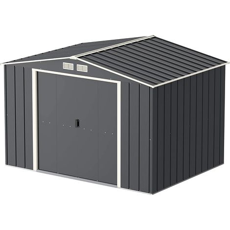CASETA COBERTIZO METAL JARDIN ECO 10X8 GRIS DURAMAX (1/5)