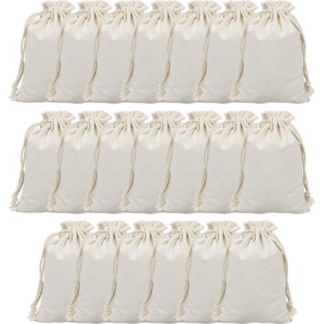 20 petites pochettes en tissu, sacs en coton sacs en toile de jute, sacs à café, sacs cadeaux, sacs réutilisables, 13 x 18 cm