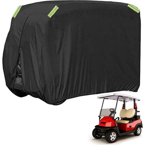 Golfwagen Abdeckung 210D Polyester wetterfest mit Reißverschluss für 2 Sitzer (1/5)