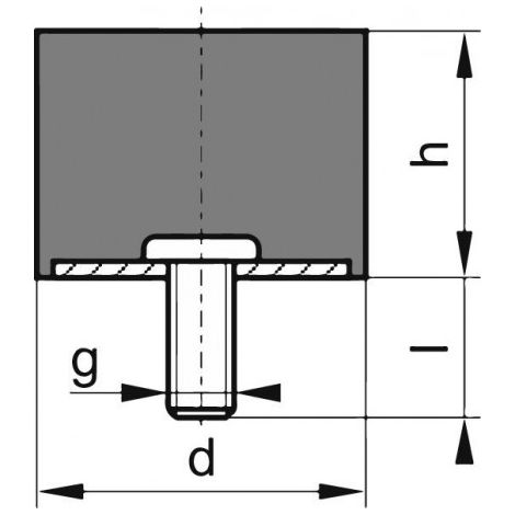 Silent bloc caoutchouc D100 x 40mm M16x41