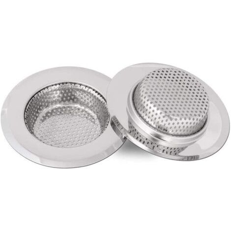 QORVA-2 Pcs Filtre évier Cuisine, Filtre à évier en acier inoxydable, grille evier (Large)