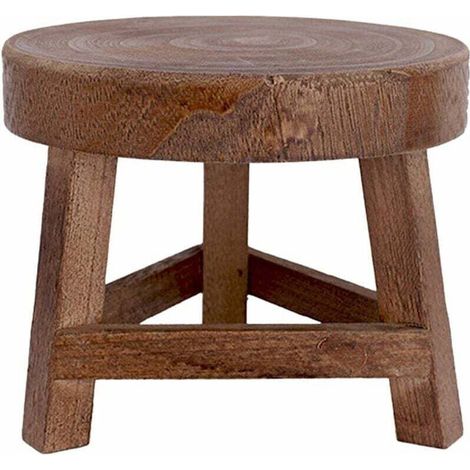Kleiner Holzhocker, 17,8 cm, als Präsentationsständer, Blumentopfsäule, Minihocker für Sukkulenten oder Bonsai zur Dekoration im Innen- und Außenbereich