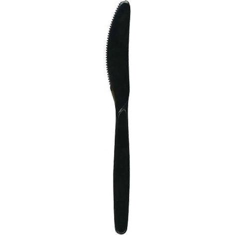 Ensemble de 200 couverts en plastique noir de qualité supérieure 100 fourchettes + 100 couteaux Couverts réutilisables et résistants, parfaits pour les fêtes et les repas de tous les jours.