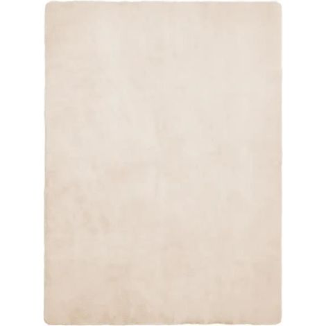 Tapis descente de lit - JUANIO - 170x120 cm - Microfibre 650 g/m² - Beige naturel - Épaisseur 1,5 cm (1/3)
