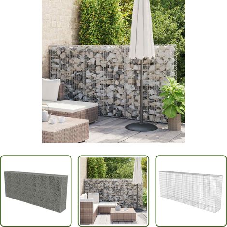 Steinkorb - Gabionenwand mit Abdeckung Verzinkter Stahl 300×50×150 cm (1/5)
