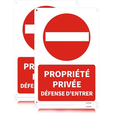 Panneau Propriété Privée Défense D'entrer 20 x 30 cm (1/2)