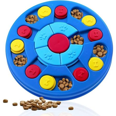 Dispensador de premios, para entrenamiento y estimulación mental de perros Juguete interactivo para perros, Comedero para perros, Azul (1/5)