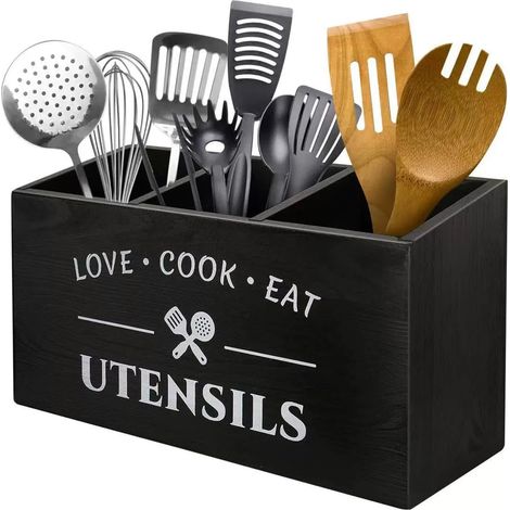 APEX Étagère de rangement pour ustensiles de cuisine, à trois niveaux, avec trous de drainage pour un rangement catégorisé. (1/5)