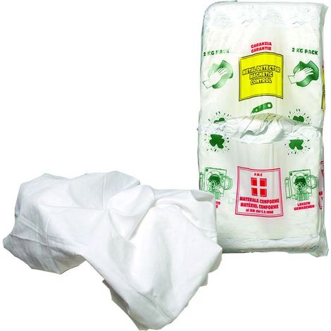 Pezzame bianco di camiceria di cotone conf. kg.2 - 10 kg