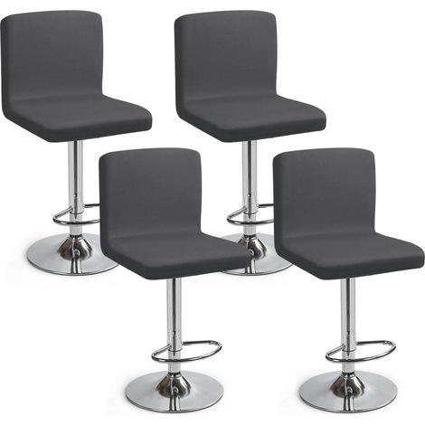Barhocker-Schonbezüge 4er Set Dunkelgrau Stretch-Stuhlbezug für Bar & Esszimmer (1/5)
