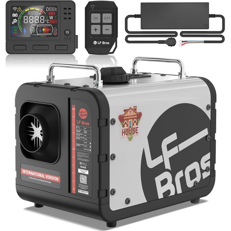 Réchauffeur Diesel 5kw, Chauffage de Stationnement 12V/ 24V/ 220V Tout-en-un, Chauffage Diesel Portable de Nuit Avec Télécommande pour Camping - Car, Fourgonnette, Tente, Garage (Blanc) (1/5)