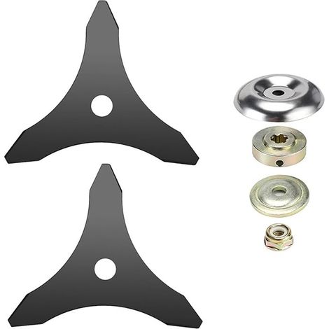 2+1 pcs Lame Débroussailleuse 3 Dents Lame Débroussailleuse Kit Ecrou Tete Debroussailleuse Lame Débroussailleuse Universel,Diamètre du Trou 25.4 mm,pour Pelouses,Jardins (1) (1/5)