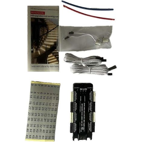 LED-Streifenleuchte mit PIR-Bewegungsmelder für Treppen, 32-Kanal-Steuerung, bewegungsaktiviertes Nachtlicht für den Innenbereich, 12 V/24 V, flexibler Streifen (1/5)