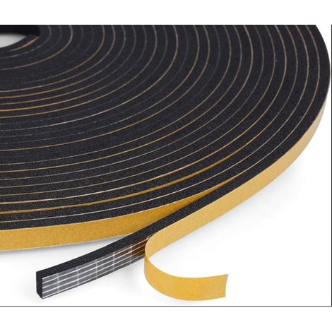 Joint Fenêtre Isolation Anti Froid, Joint Isolation Porte Fenêtre autocollante, Joint Fenêtre Isolation bruit, Joint fenêtre Joint Mousse(6mm x 3mm x 10M, Noir) (1/5)
