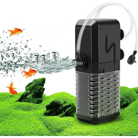 Filtro per acquario regolabile 600 L/h, pompa ultrasonica silenziosa per acquari fino a 200 L (6 W) - AquaForge (1/5)
