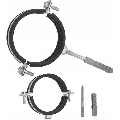 Abrazadera metálica con goma para tubos de 3" (87-92 mm) (1/3)