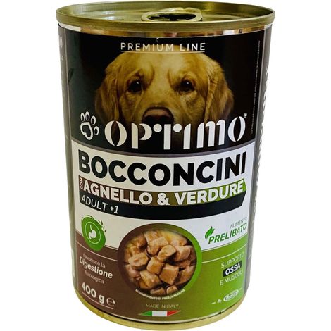 OPTIMO BOCCONCINI PER CANE AL GUSTO DI AGNELLO E VERDURE DA 400 GR