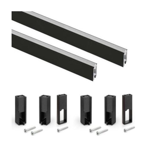 Emuca Luxe Cabinet Bar Kit noir texturé 115 cm