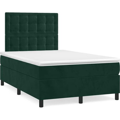 Boxspringbett mit Matratze & LED Dunkelgrün 120x190 cm Samt (1/5)
