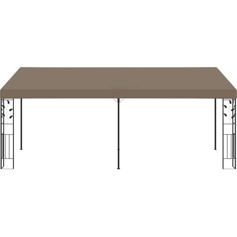 vidaXL Cenador con montaje en la pared gris taupe 6x3x2,5 m (1/2)