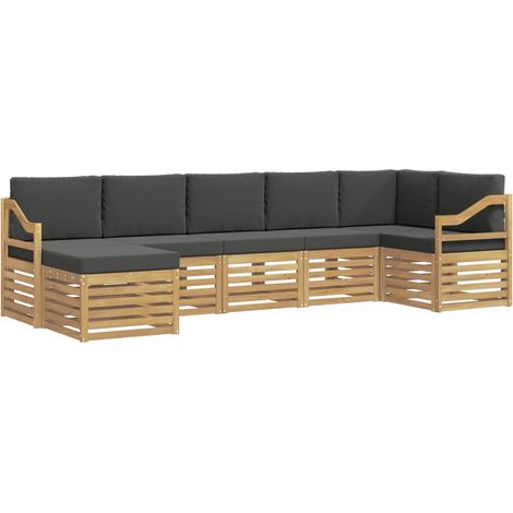 vidaXL Ensemble de canapés d'extérieur 7 pc Blanc et anthracite