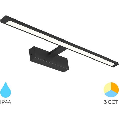 Applique LED miroir noir 12W 3en1 IP44 (1/5)