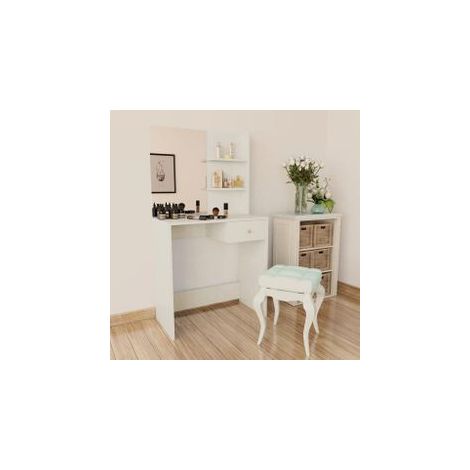 Coiffeuse Bois d’ingénierie 75x40x141 Blanc (1/5)