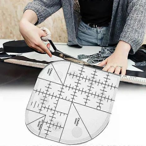 Acryl-Nählineal, Bügellineal, Patchlineal, Schneiderhandwerk, DIY-Nähzubehör, Messwerkzeug, tragbar, handgefertigt, mit abgerundeter Kante (1/4)