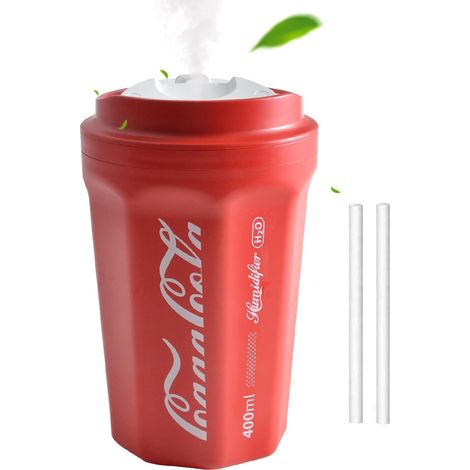 Mini Humidificateur Portable, 400ml Petit Humidificateur Cool Mist Humidificateur Ultrasonique Personnel de Bureau Autonomie 10 Heures pour Chambre,Plantes,Sans Fil (Rouge) (1/5)