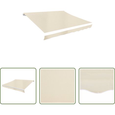 Tissu d'auvent - Toit d'auvent Toile Crème 6x3 m (Cadre non inclus) (1/5)