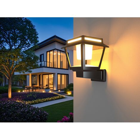Lampada da Parete a LED Solare 15W Tower 100 lm/W con Sensore di Movimento 3000K - 4000K - 6500K Nero Selezionabile (Caldo-Naturale-Freddo) (1/5)