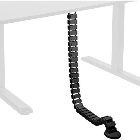 Kit de gestion des câbles Organiseur de câbles de bureau réglable en hauteur, quatre entrées, noir, 150 cm. (1/5)