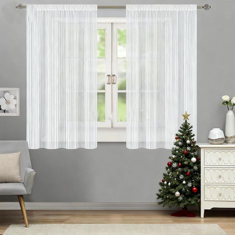 1 x Voilage 60x80cm Tissu Respirant Rideau Fenêtre Blanc Cuisine Chambre (1/5)