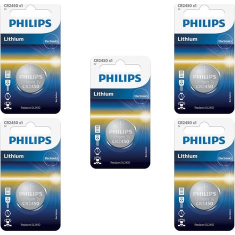 .5 piles Philips CR2450.